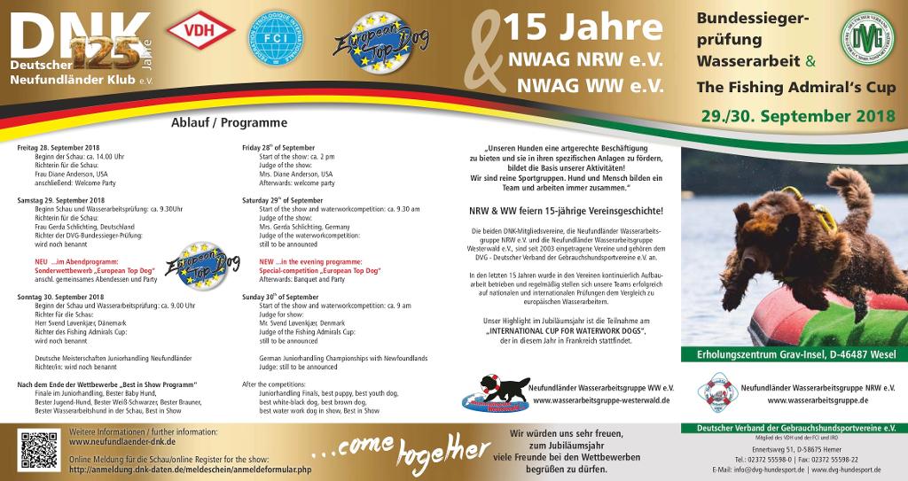 Flyer zur DVG Bundessiegerprüfung Wasserarbeit 2018 / Fishing Admirals Seite 2