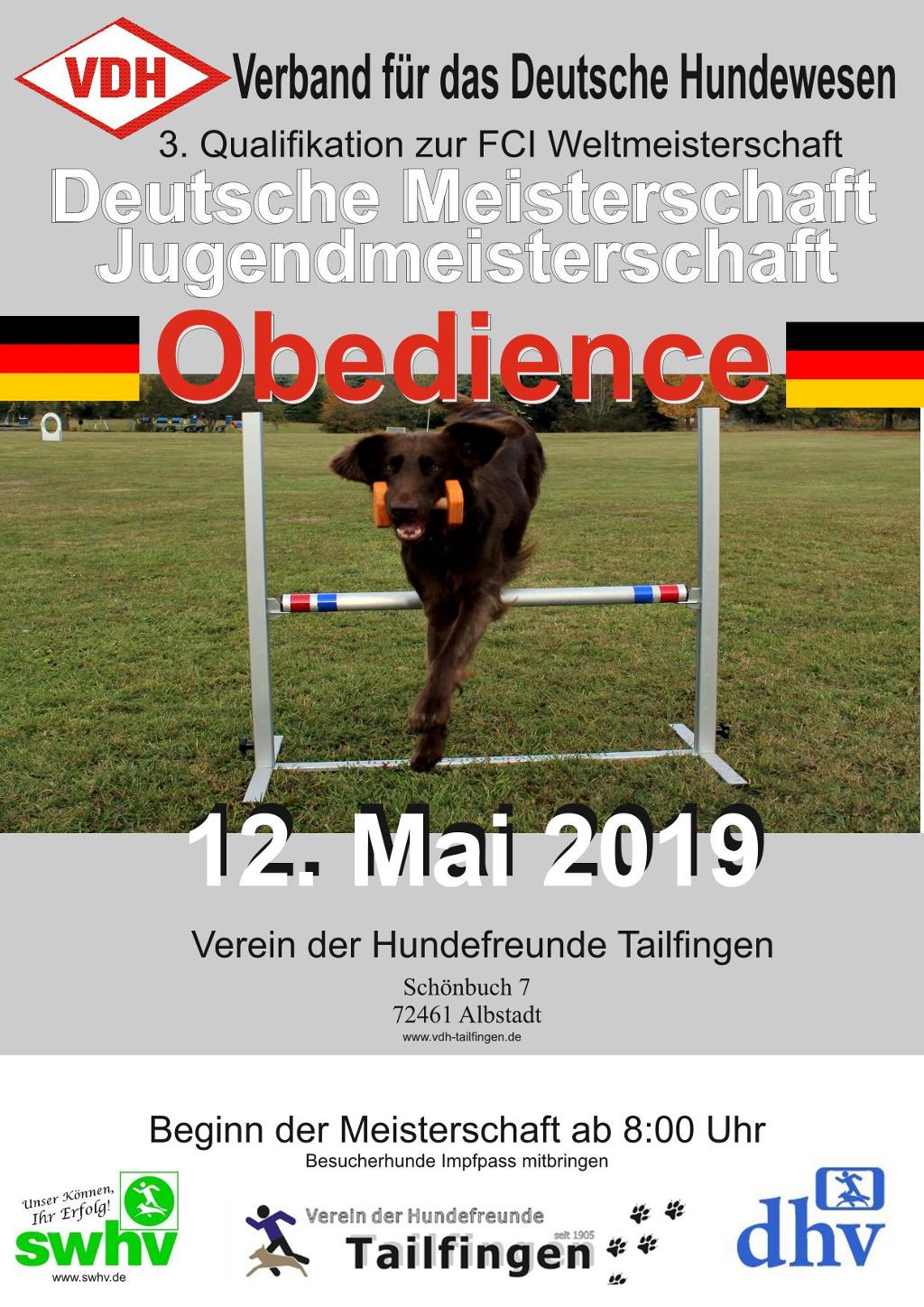 Plakat Obedience VDH-DM 2019