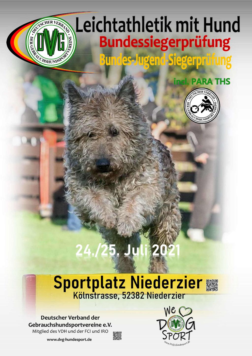 Plakat DVG-Bundessiegerprüfung Turnierhundsport 2021