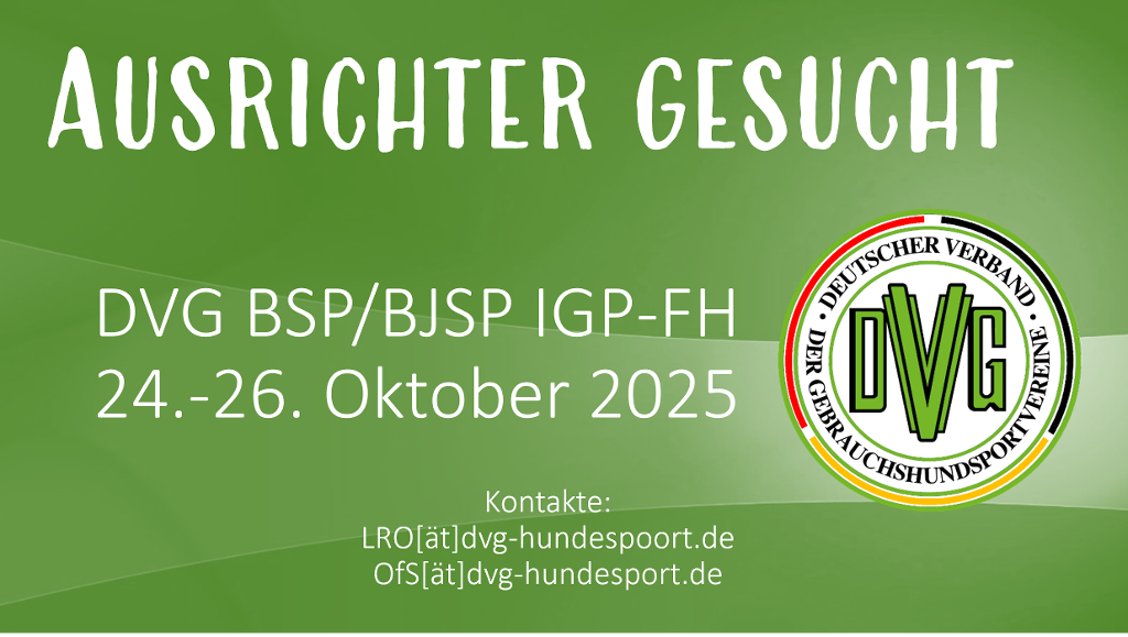 Ausrichter gesucht für die Bundessiegerprüfung der Fährtenhunde 2025